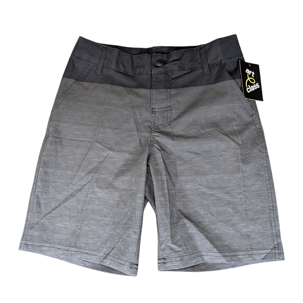 Art Class Boys 10 Husky Grey Colorblock Stretch Shorts UPF 50+ NWT